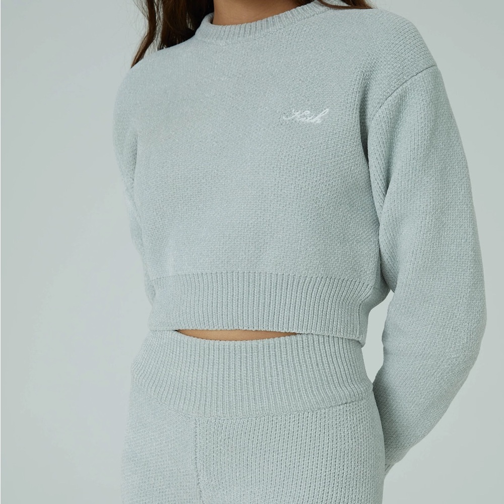 Kith cropped women’s knit sweater - light green/blue